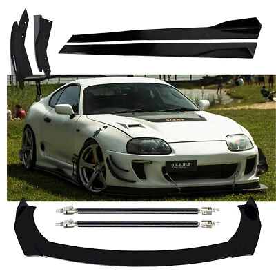 Front Bumper Lip Spoiler Splitter Side Skirt For Toyota Celica Body Glossy Black Foto 1 de 4