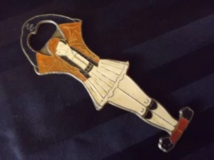 Unique VTG 5" Bottle Opener Enamel Cast Brass Greek Folk Figural Dancer - Picture 1 of 6
