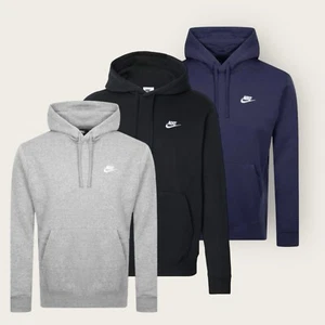 Nike Hoodie Club Mens Hooded Jumper Pullover Sweatshirt - 3 Colours - Picture 1 of 13