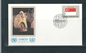 U N  SC # 363  Flag Series, Paintings  - Singapore - FDC . Unicef - Picture 1 of 1