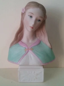 VINTAGE LASKLO ISPANKY PORCELAINS MADE IN USA. 4.5" LADY BUST FIGURINE.  - Picture 1 of 10