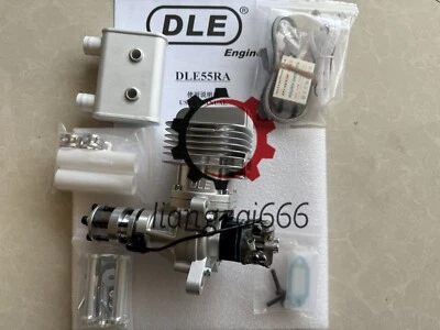 Two Stroke 55CC DLE55RA Rear Exhaust Gas Engine w/ Muffler&Ignition for RC Plane - Image 1 of 4