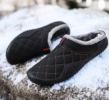 Водонепроницаемый мех на подкладке мужские теплые тапочки крытый открытый без шнуровки плоский дом обувь