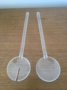 Salad Servers Clear Solid Plastic - 27cm long - Picture 1 of 2