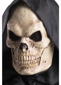 Adults Moving Mouth Skull Clown Mask Scary Horror Halloween Fancy Dress Talking - Picture 1 of 11