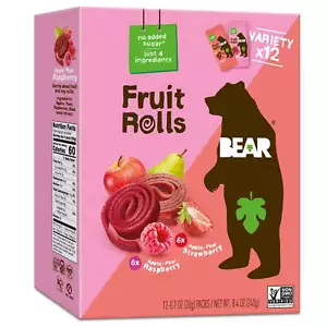 Fruit Rolls Variety Pack Straw/Rasp 8.4oz, 12 count - Picture 1 of 7
