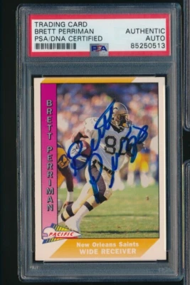 1991 Pacific #335 Brett Perriman signed auto autograph PSA/DNA super tough - Image 1 of 2