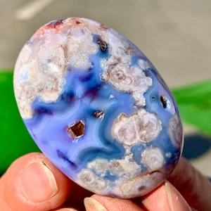 49G Agata fiore blu naturale a forma di plasma guarigione ad alta frequenza dal Madagascar - Foto 1 di 23