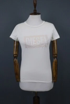 Blusa Top Diesel Beige Manga Corta Cuello Redondo Elastizada Talla XXS Foto 1 de 4