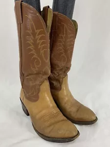 Stivali western vintage NOCONA pelle lavoro cowboy marrone punta tonda ~ UOMO 7 D (M) - Foto 1 di 24