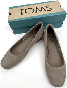 NIB TOMS Women’s Briella Dune Suede Ballet Flats Taupe Sz 7 Ortholite Comfort - Picture 1 of 17