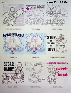Simpsons 2009 - Original Copy Production Holiday Marketing Layout -Valentines - Picture 1 of 2