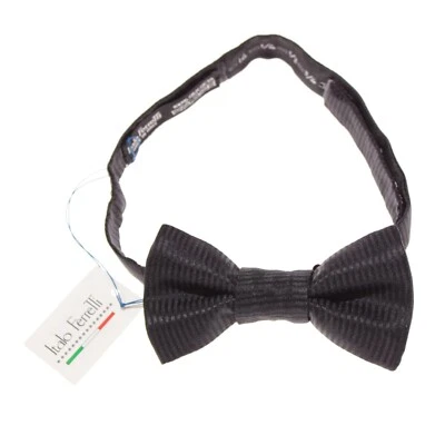 Italo Ferretti новый с Ярлыками галстук-бабочка регулируемый размер в черный тональный мини полоски 100% шелк - Изображение 1 из 4