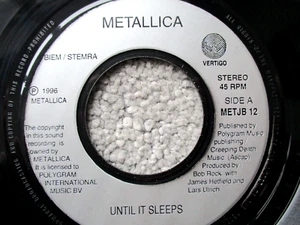 Metallica Until it sleeps 7" vinyl jukebox single record Rare Copy - Picture 1 of 2