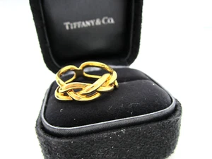 Tiffany & Co Elegant Vintage 18k Yellow Gold Double Love Knot Size 6.25 Ring - Picture 1 of 6