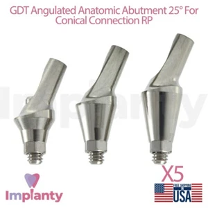 5x GDT Protesi Anatomica Angolata 25° Connessione Conica RP 2,65mm Sistema - Foto 1 di 3