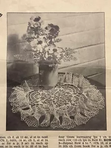 Vintage "Rock Rose" Ruffle Centrino Modello Uncinetto Giglio Azienda Fai da Te Artigianato - Foto 1 di 3