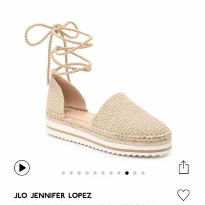 JLO Larenn 金色帆布鞋厚底懒人鞋 6.5 码全新无标签 — 第 1/4 张图片