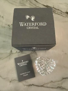 Waterford Crystal Heart Shaped Paperweight With Box Care Instructions Ireland - Picture 1 of 9