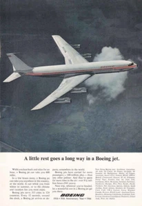 1966 Boeing: A Little Rest Goes a Long Way Vintage Print Ad - Bild 1 von 1