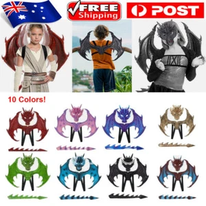 3D Dragon Wing Costume Dinosaur Tail Mask Set Dress Halloween Fancy Cosplay Kids - Picture 1 of 25