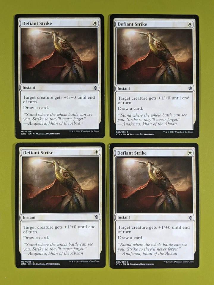 Defiant Strike x4 Khans of Tarkir 4x Playset Magic the Gathering MTG - Image 1 of 1
