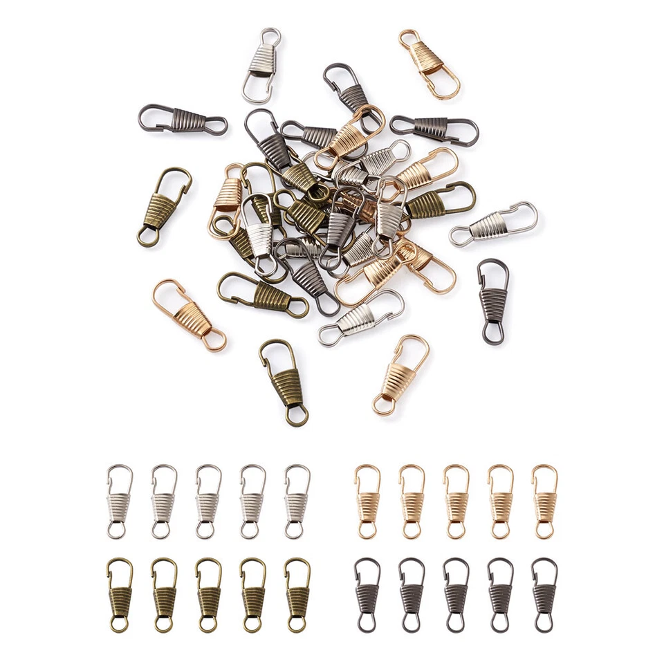 100pcs Lanyard Spring Hooks Antique Bronze Iron Snap Clip Fastener Hook 25x9mm - Image 1 of 1