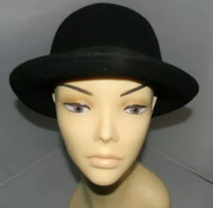 Ladies 100% Black Wool Round Cloche Hats Sizes: 57cm - Picture 1 of 4
