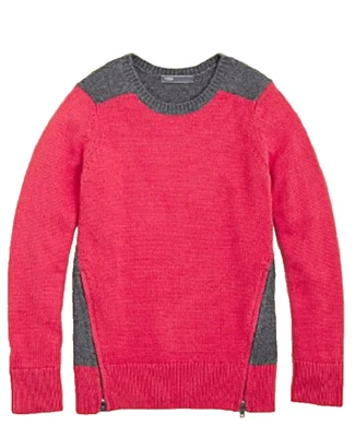 Vince Girls Side Zip Color Block Sweater Pink Gray SIZE 5 - Image 1 of 3