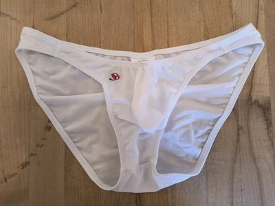 Joe Snyder Bulge Full Bikini Brief Swim White 04 Medium Mens - Image 1 of 3