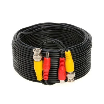 50ft Camara Cable BNC Video Wire Cord de seguridad para CCTV DVR Black Negro - Image 1 of 4