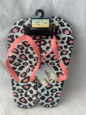 Chanclas negras con estampado de animales para dama SANDALIAS TALLA M 7-8 B18-4 Foto 1 de 4