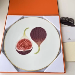 Hermes Dessert Plate Kaorumi Fig Porcelain 24cm New with Box and Accessories - Picture 1 of 3