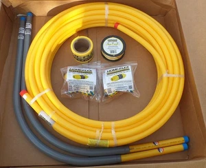 HOME-FLEX GELB UNTERIRDISCH 3/4" IPS KIT 100FT ROHR, 2XKUPPLUNGEN, 2XMETER STEIGROHRE - Bild 1 von 6