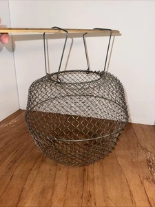 Vintage Bauernhausstil faltbarer Drahtgeflecht Ei Obst Gemüse Korb - Bild 1 von 8