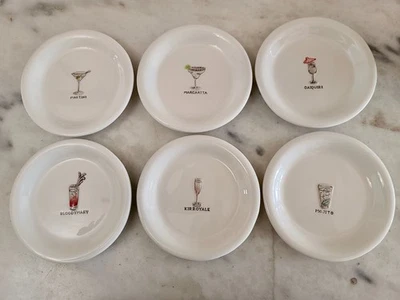 Williams Sonoma Aperitivo Cóctel 6.25" Platos Serie Vino Juego de 6 En Relieve Foto 1 de 4