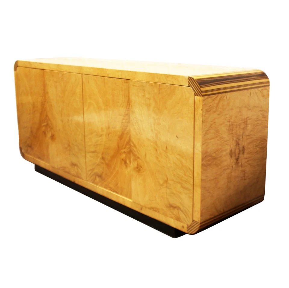 Aparador vintage cena dois por Henredon madeira de burlwood e madeira de oliveira armário Credenza - Imagem 1 de 1