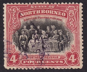 1909 -1922 Nordborneo 4 Cent Versammlungsversammlung ⭐️ 969 Klassiker - wie Scans - Bild 1 von 3