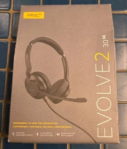 Jabra Evolve2 30 SE HSC141 Black USB-A Noise Cancelling Stereo Headset NOB  - Picture 1 of 3