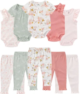 Conjunto Bebe Verano Ribeteado Body y Pantalon Ropa Nino Nina - Bild 1 von 12