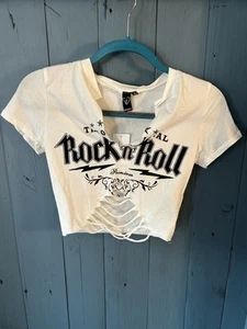 NWT Windsor White/Black Rock & Roll Tee | Size Small - Picture 1 of 8