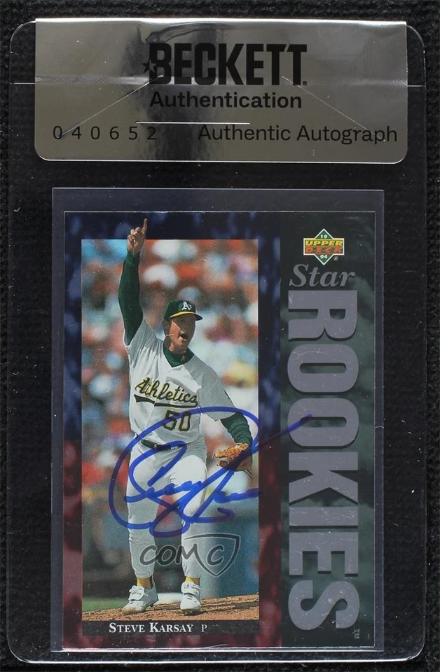 BAS 1994 Upper Deck Steve Karsay #20 Seal of Authenticity Auto - Image 1 of 2