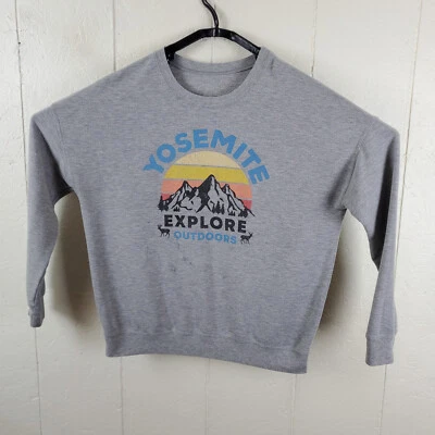 Sudadera Yosemite Mujer Gris Medio Cuello Redondo Manga Larga Gráfico Exterior Foto 1 de 4