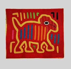 Indios de Panamá Mola Kuna Textil Arte Popular Hecho a Mano Apliques Animal De Colección - Imagen 1 de 5
