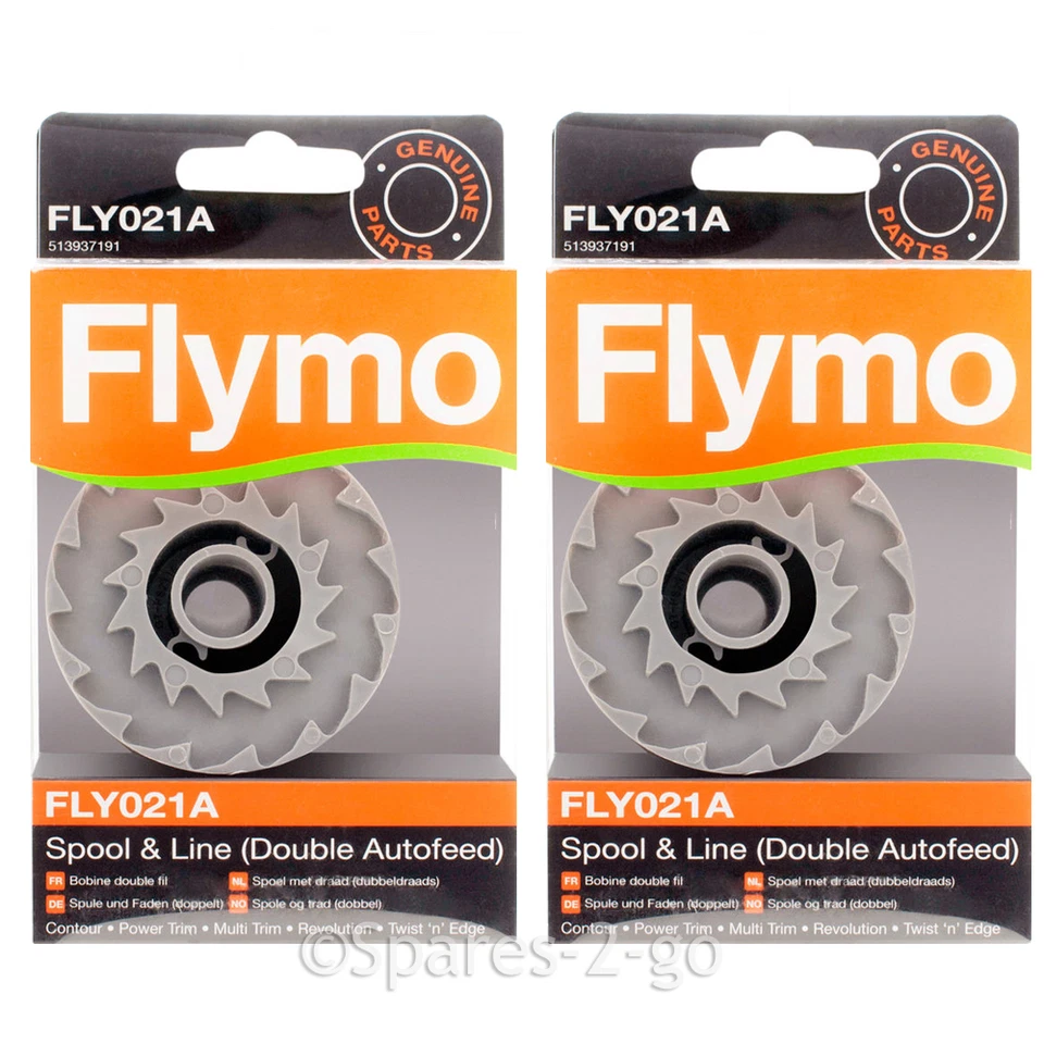 2 x FLYMO Strimmer Spool & Line Double Autofeed Contour 500XT FLY021A Genuine - Image 1 of 1