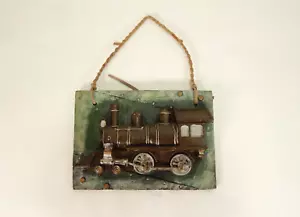 Ceramic Train/Locomotive Plaque Wall Hanging 7 x 5" - Picture 1 of 4