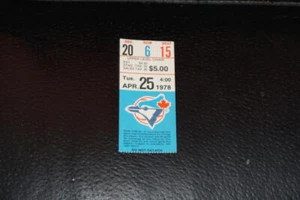 BIGLIETTO 25 APRILE 1978 INDIANS AT BLUE JAYS STUB BEAT INDIANS 6-5 ORE RICO CARTY - Foto 1 di 2