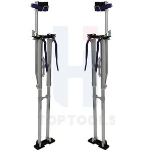Adjustable Drywall Stilts 15-23 Inch Aluminum Silver Tool For Painting Cosplay - Picture 1 of 12