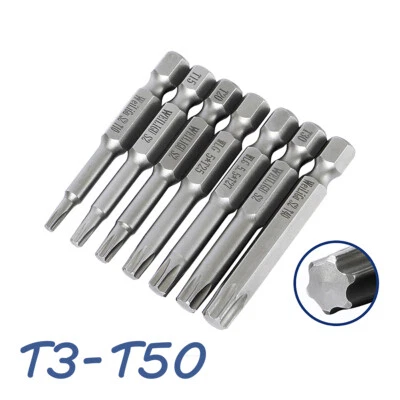 Solid Torx Screwdriver Bits T3-T50 Impact Socket Driver Magnetic Repair Tool 1/4 - Image 1 of 4