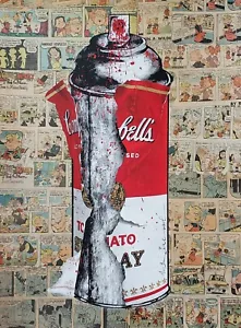 Mr. Brainwash Torn Spray Can Mixed media Original 1/1 HAND SIGNED 2020 POP art - Picture 1 of 10